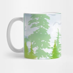 Green forest and blue sky Mug